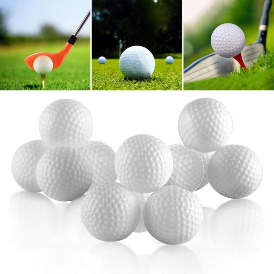 Set van 12 witte zachte golfballen - ideaal voor thuis gebruik - 41 mm — afbeelding 3