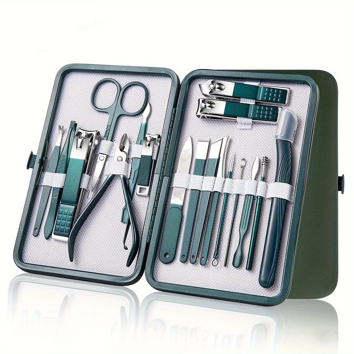Professionele 18-delige Roestvrijstalen Manicure- en Pedicureset - Compleet met Reisetui