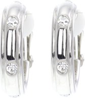 Behave® Oorclips clip oorbellen zilver kleur steentjes 2,3 cm