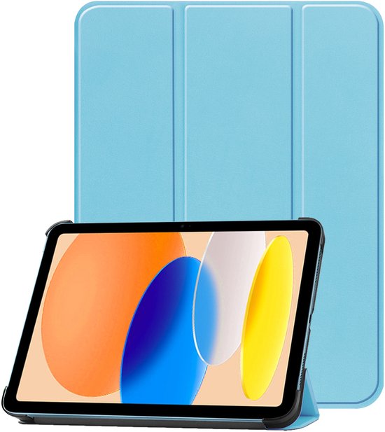 Hoes Geschikt voor iPad 2025 (A16 ) Hoes Tri-fold Tablet Hoesje Case - Hoesje Geschikt voor iPad 11 Hoesje Hardcover Bookcase - Lichtblauw