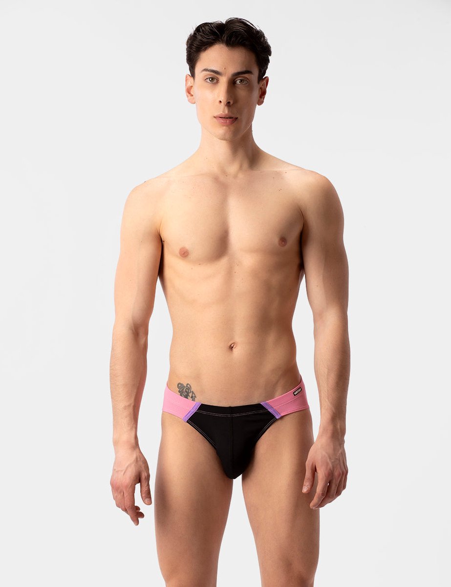 Barcode Berlin Avas Swim Brief Black - Rose - Lila - Heren Zwemslip - Zwem Slip voor Man - Mannen Brief — afbeelding 4