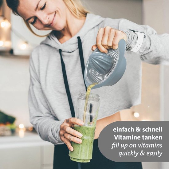 Citruspers met Sapreservoir 0,5L - Handmatige Juicer voor Citroenen, Limoenen en Sinaasappels - Blauw — afbeelding 5