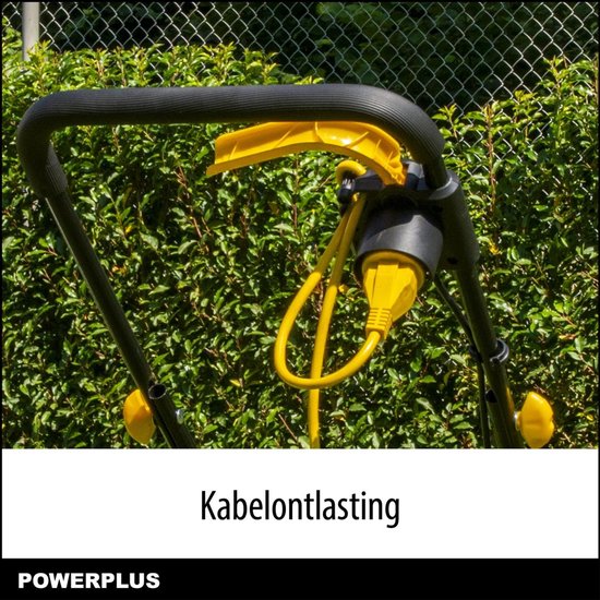 Powerplus Elektrische grasmaaier POWEG62205, 1300 W motor en 30 L opvangzak voor een tuin tot 250 m², zonder oplaadbare accu