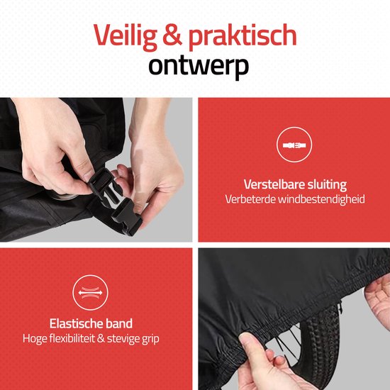 Hikemeister ® Fietsbeschermhoes - fietshoes voor 1 fiets waterdicht met 6 Anti-Diefstal Ringen - TwinnyLoad fietshoes - Zwart 300D van Hikemeister — afbeelding 3
