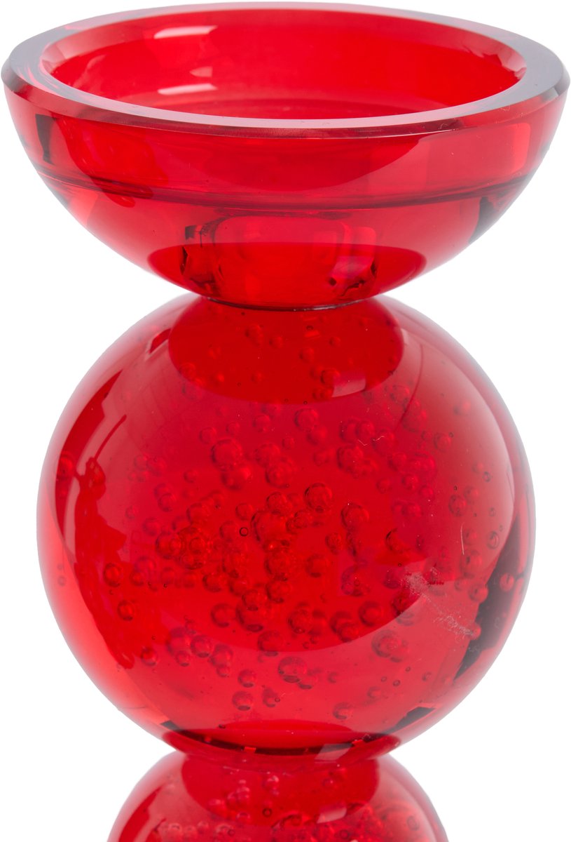 Kandelaar ITINGA - Ø9.5x15.5cm - Rood