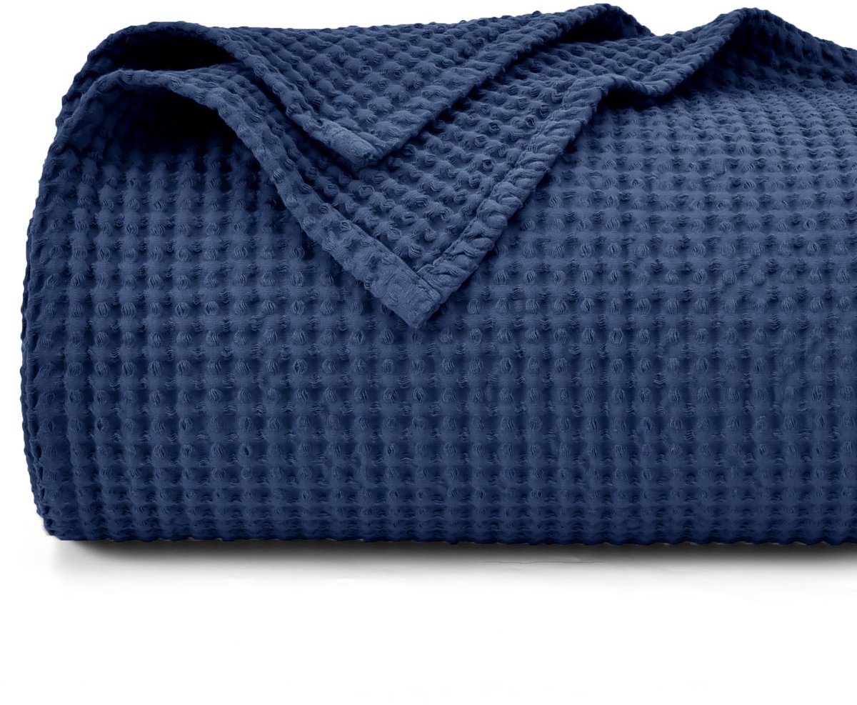 My Ninki ® Zachte en Luxe Wafelpiqué Katoenen Deken voor Comfort en Stijl in Huis