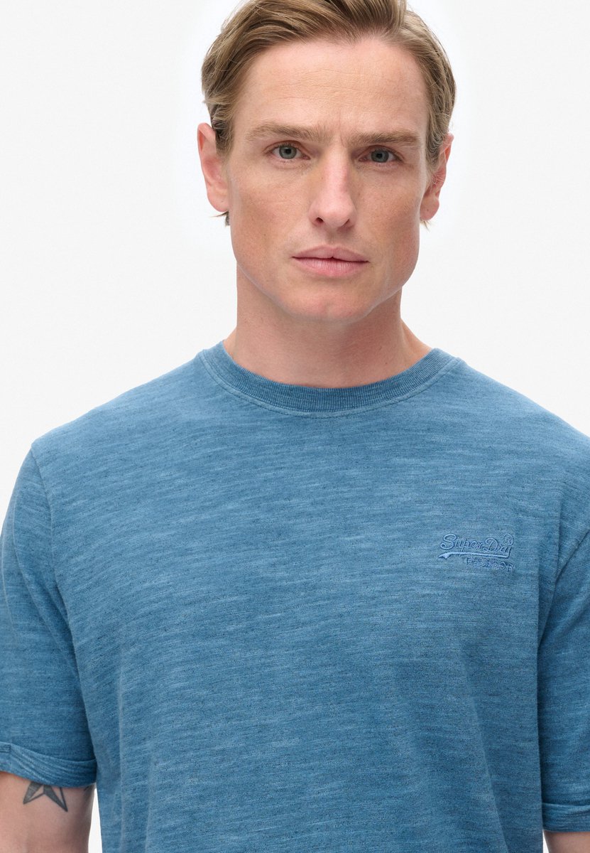 Superdry Overdyed gemêleerd T-shirt met slub-effect Heren T-shirts Blauw