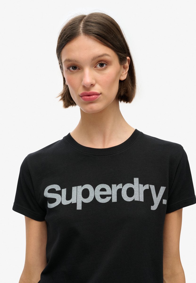 Superdry Core Logo City-T-shirt Dames T-shirts Zwart