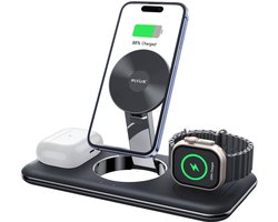 Rixus 3 in 1 Wireless Charger Stand For Phone, Watch And Airpods