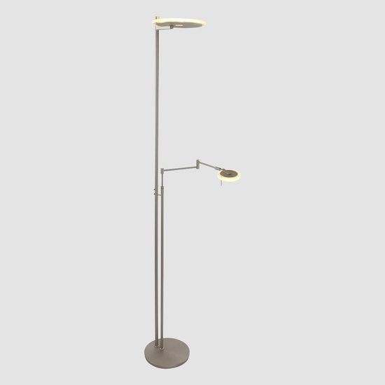 Lampadaire Design réglable | 2 lumières | gris / transparent | verre / métal | Ø 27 cm | 185 cm | lampadaire / lampadaire | design contemporain