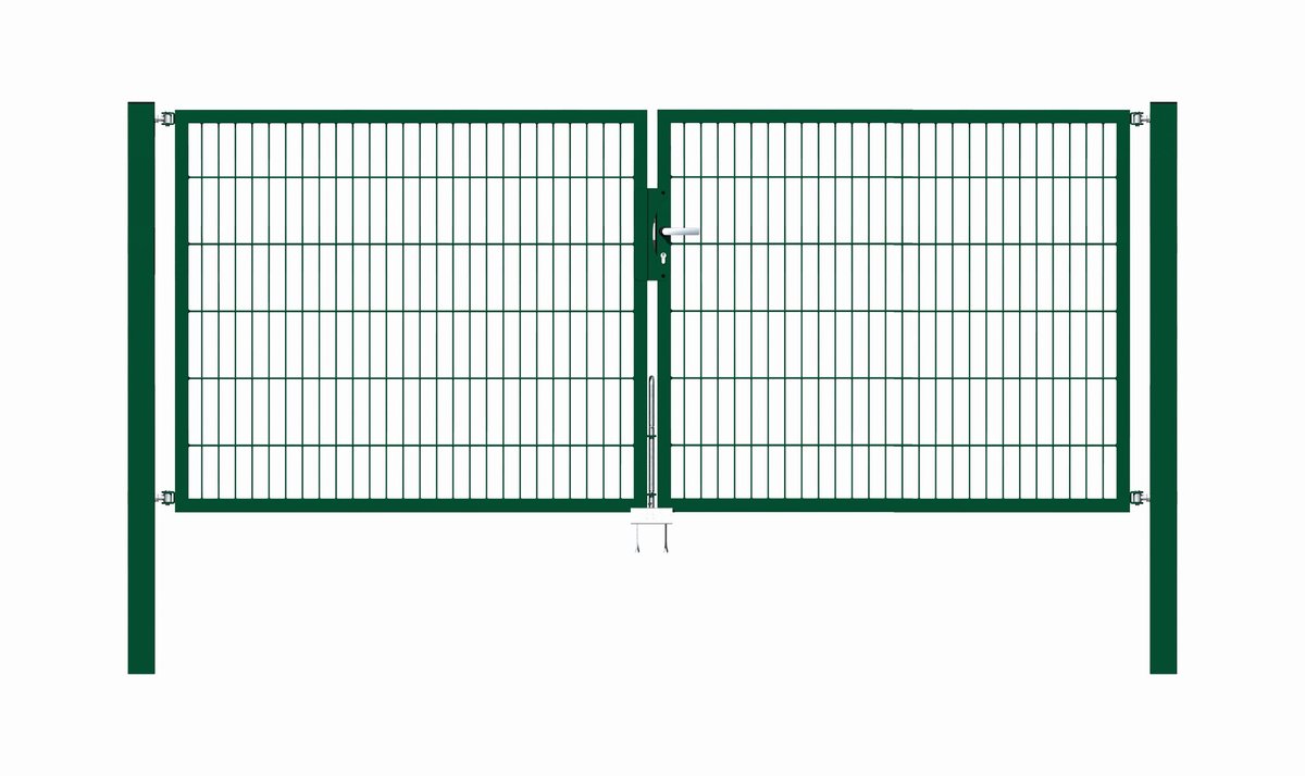 Alberts 649050 Dubbele poort Flexo met toebehoren, groen, breedte 300 cm, hoogte 120 cm