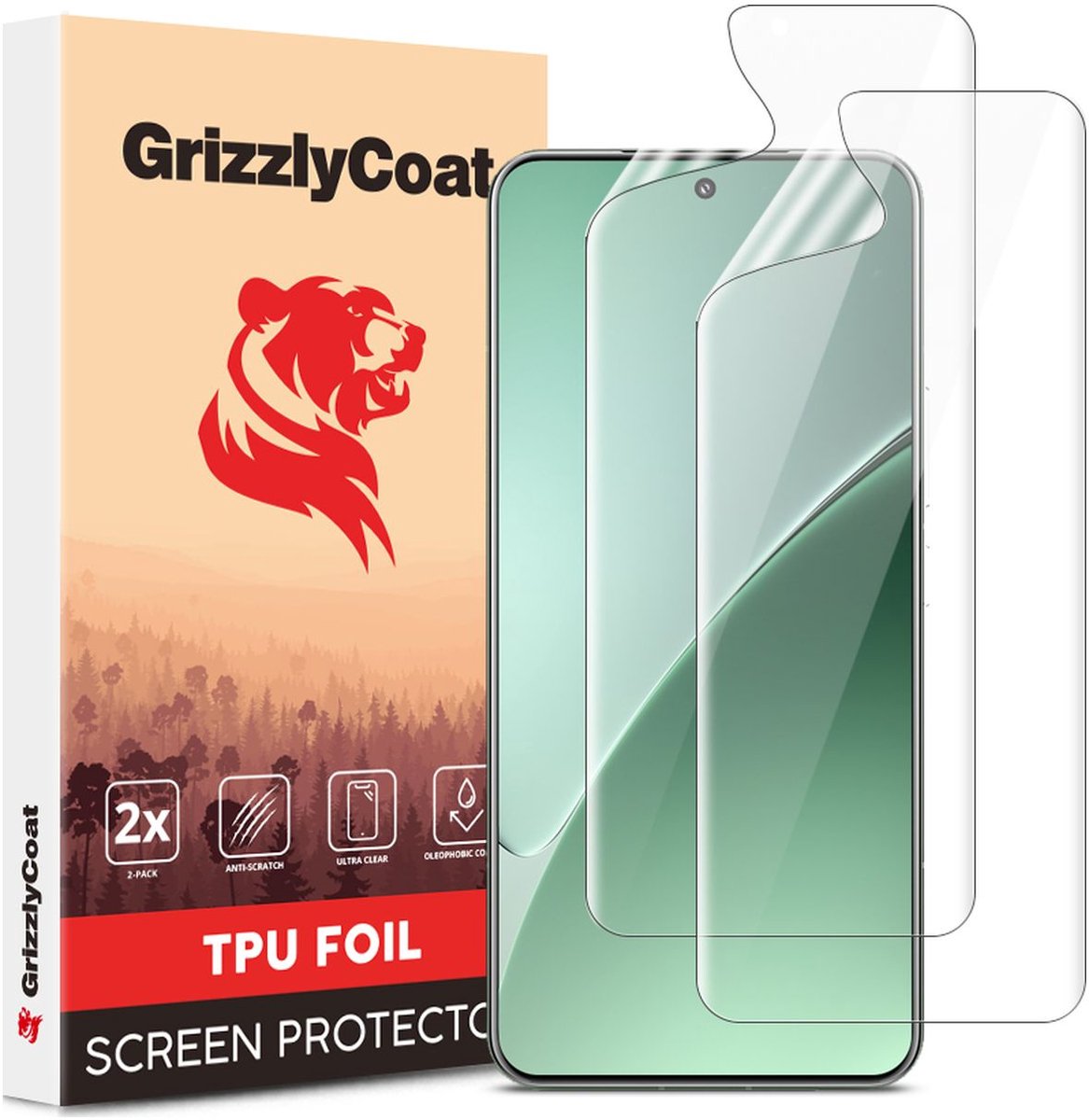 GrizzlyCoat Screenprotector geschikt voor Xiaomi 15 Pro Hydrogel TPU | GrizzlyCoat Screenprotector - Case Friendly (2-Pack)