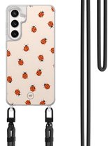 Étui avec cordon pour Samsung Galaxy S24 FE - Coccinelles - Cordon Zwart inclus - Housse de protection bandoulière - Transparent, Multi - Superbes Housses de téléphone