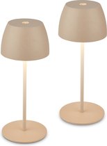 Bol.com BRILONER - Set van 2 mini Tafellampen - oplaadbar buitenlampen - IP44 - warm wit licht 2.700 K - dimbaar - met USB-C - b... aanbieding