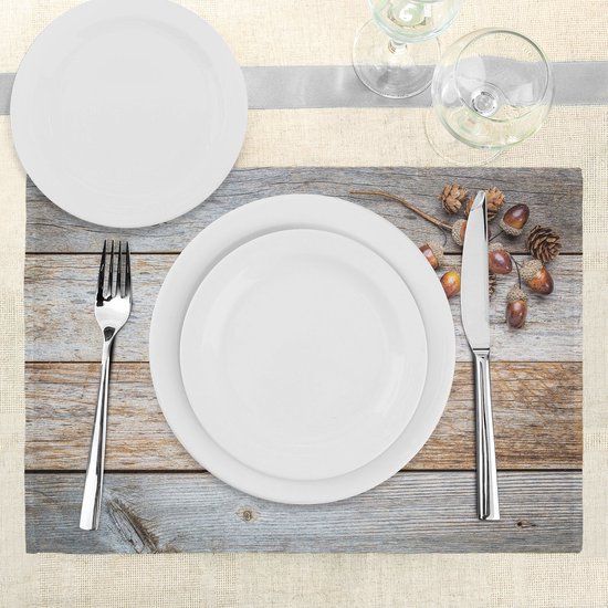 Set de 4 sets de table pour table à manger, tissu lavable avec dos antidérapant, motif photo rustique de glands