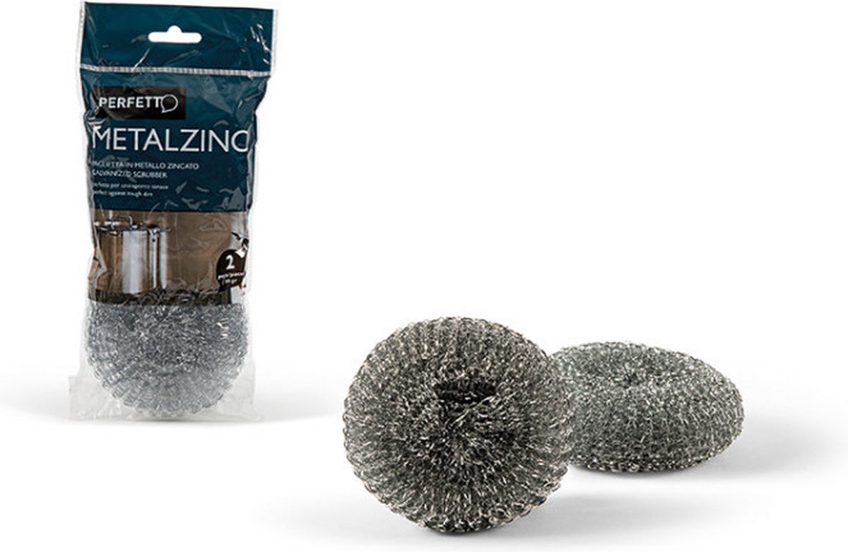 Perfetto 0280C spons Rond Gegalvaniseerd metaal Metallic 2 stuk(s)