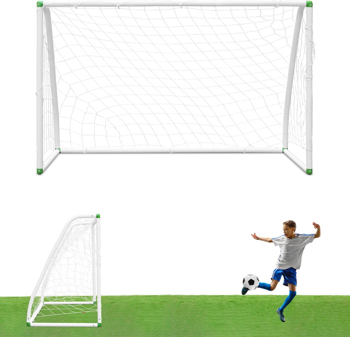 Voetbaldoel - PVC kader - 180x120x80cm - Snelle Montage - Training doel - Eenvoudig Op te Bergen - 1 pcs