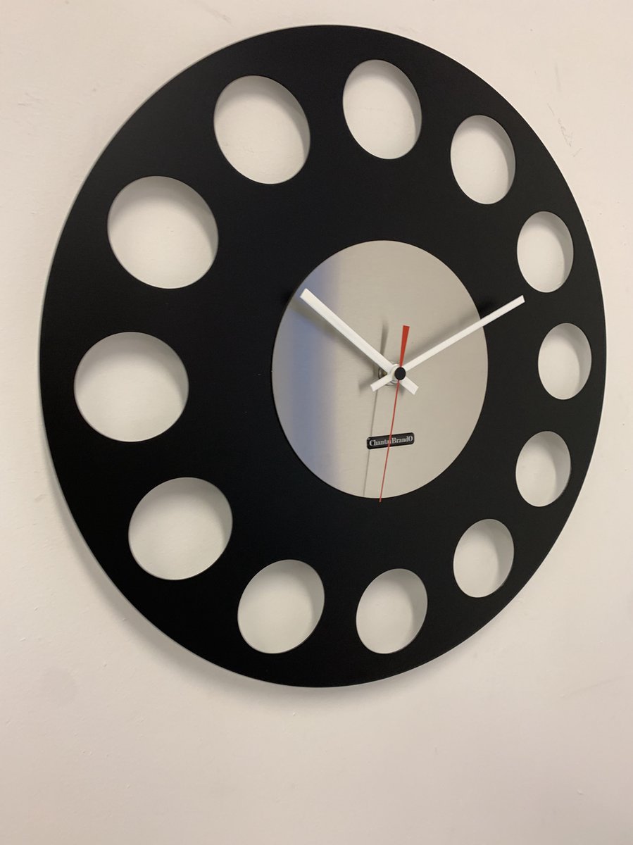 ChantalBrandO Wandklok MARAVAL Black & Silver XL Modern Design