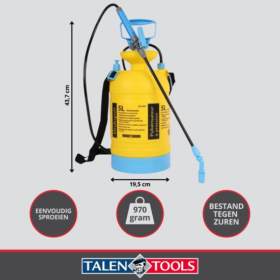 Talen Tools - Drukspuit 5 L - PRO (bestand tegen zuren) - TWC - Met 6 maanden Garantie van Merkloos	 — afbeelding 3