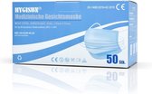 Mondmasker Hygisun 3 laags medisch mondkapje IIR blauw doosje 50 stuks