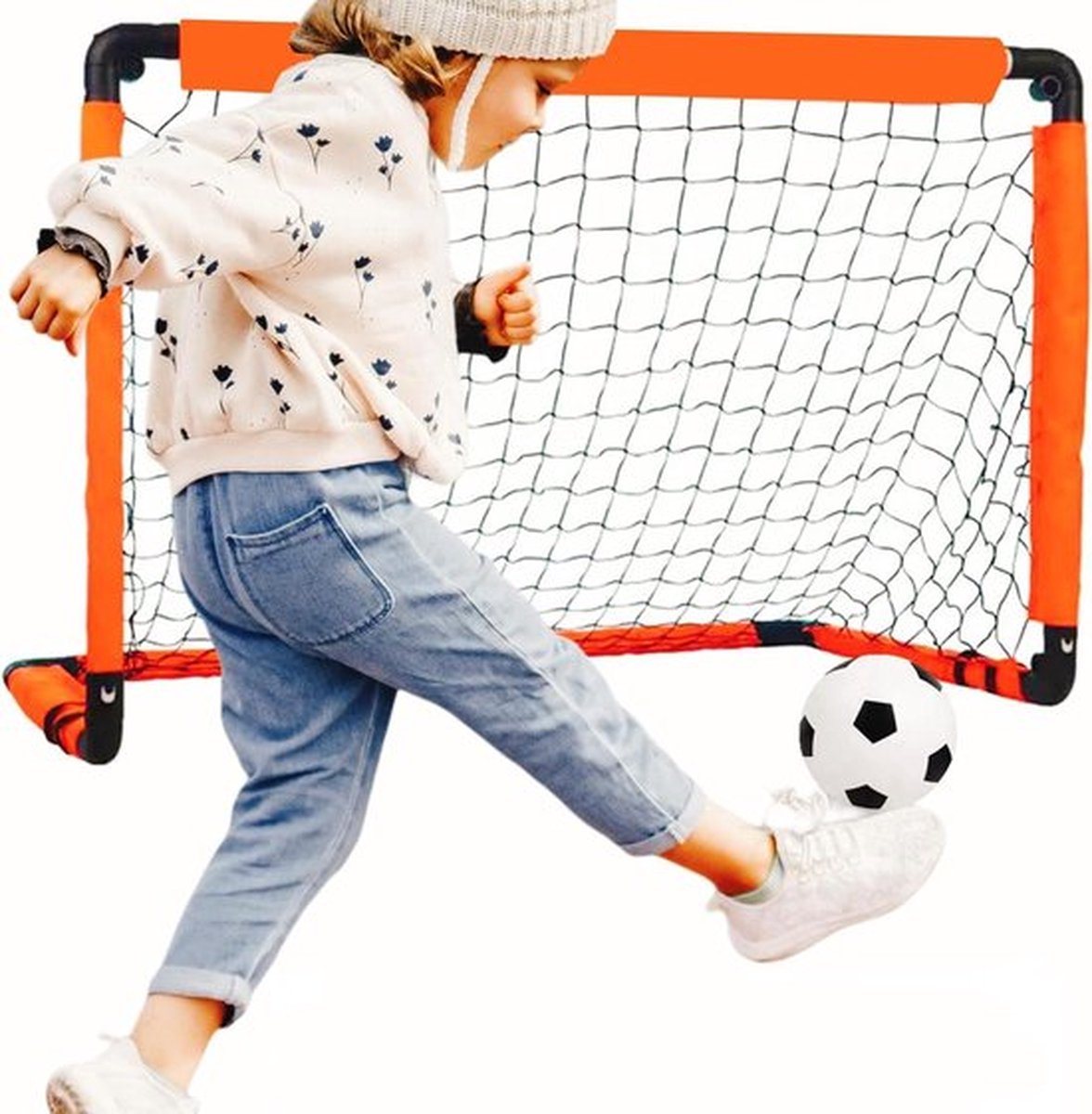 Voetbaldoel 300 x 200 kindervoetbaldoelen - Voetbaldoelen voor tuin - Klapvoetbaldeur voor tuin - Outdoor/indoor - Laat meer kinderen van voetbal houden Voetbaldoel 300 x 200
