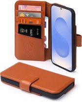 Coque Samsung Galaxy S25 Plus (S25+) - Bookcase portefeuille de Luxe MobyDefend - Marron - Étui pour téléphone portable - Étui de téléphone Convient pour : Samsung Galaxy S25 Plus (S25+)
