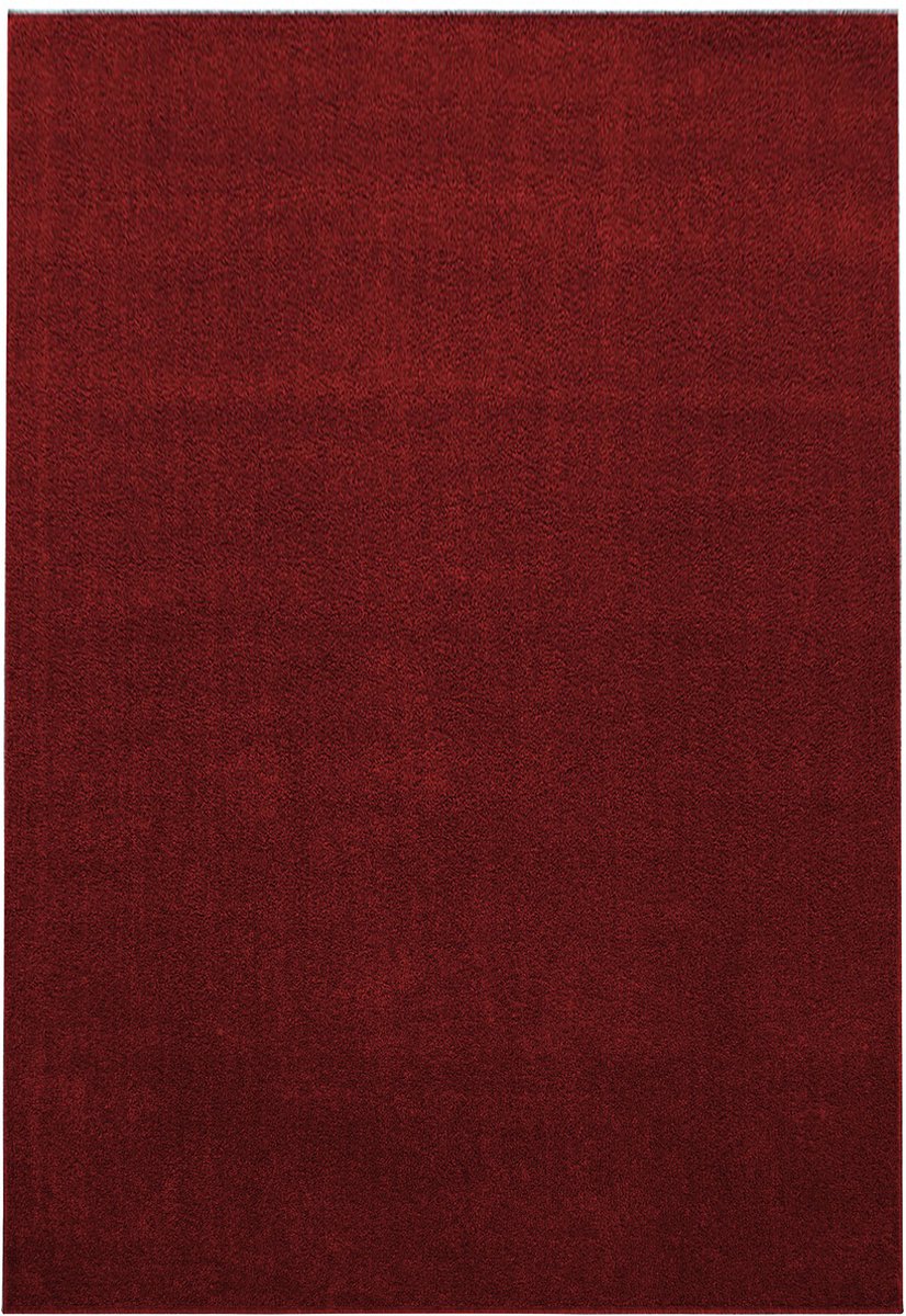 Laagpolig Vloerkleed | Tapijt | Ata | Uni | Rood | 80x250 cm