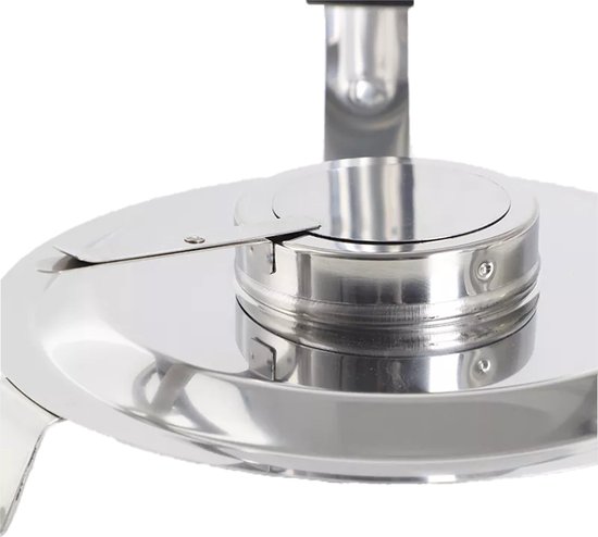 Alora Chafing Dish rond 4.5L - geschikt voor soep - buffet - voedsel verwamer - voedsel warmhouden - met deksel - buffetwarmer - roestvrij staal - chrome - 4.5 liter inhoud - warmhoudplaat - bain maria - warmhoudbakken - Warmhoudschalen — afbeelding 4