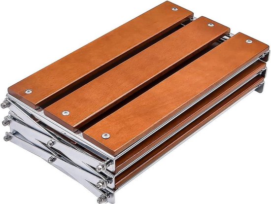 Draagbaar campingrek 3-laags outdoor campingtafel 3-traps opvouwbaar rek picknick bureau buiten voor camping party picknick strand BBQ BBQ koken van DEERFAMY — afbeelding 3