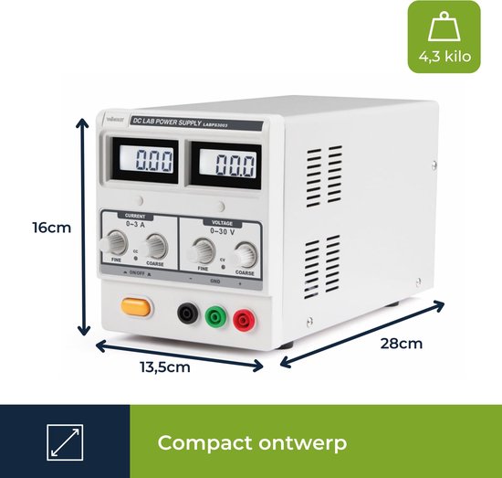Velleman LABPS3005N Laboratoriumvoeding 0-30VDC & 0-5A
