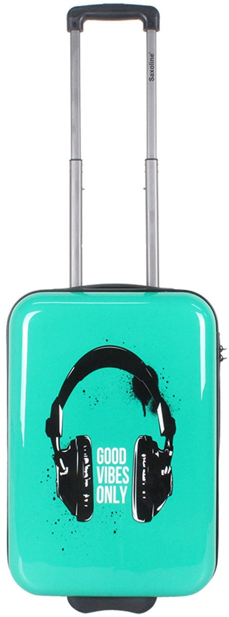 Saxoline Handbagage Harde Koffer / Trolley / Reiskoffer - 55cm (Small) - Headphone Print - Bedrukt / Small