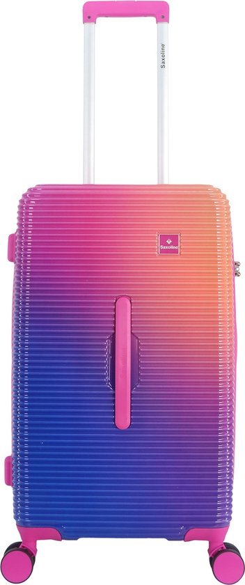 Saxoline Twist Trunk Harde Koffer Medium – Lichtgewicht, Trendy koffer & Stijlvolle Reiskoffer in Fuchsia – De Koffer die Reizigers Begrijpt - Fuchsia / Medium
