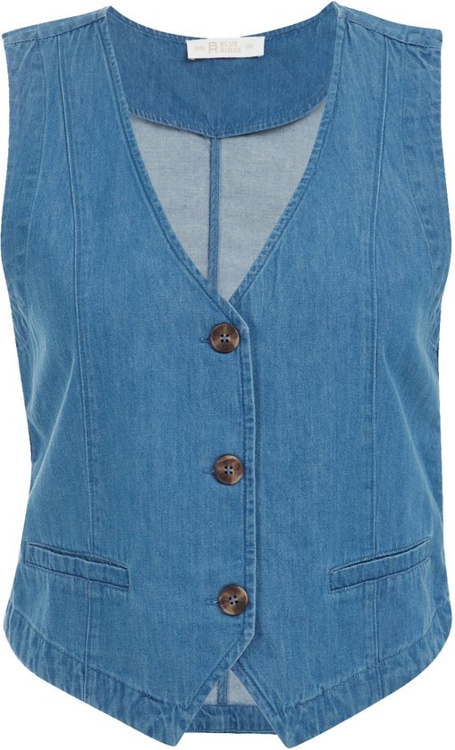 WE Fashion Dames Regular fit denim gilet