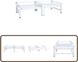 Wasmachineverhoger met Schappen - Wit - vidaXL Wasmachine Verhoger - Droger Verhoger - Wasdroogcombinatie Verhoger - Wasapparatuur Verhoger - Keuken Accessoires