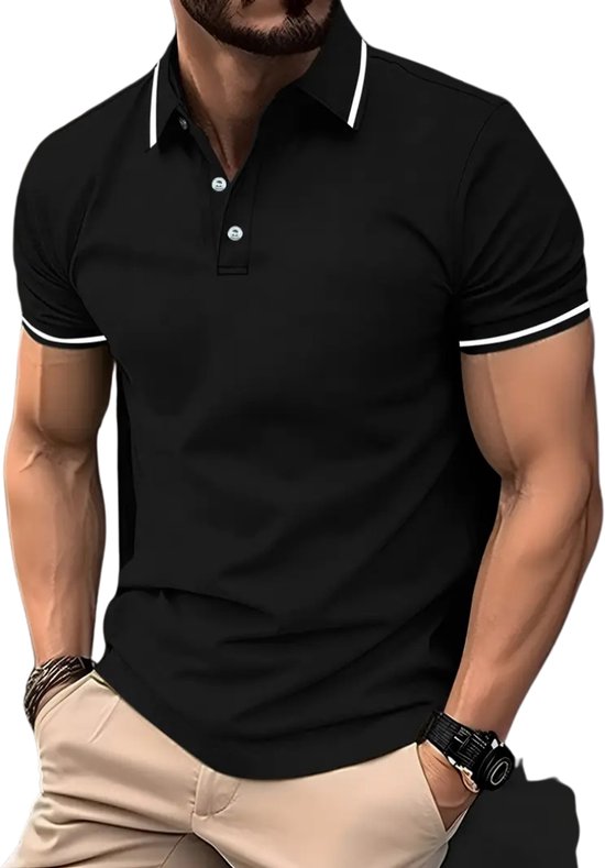 Livano Golf Shirt Heren - T-shirt - Golfkleding - Golfen - Golf Accessoires - Polo Shirt - Zwart - Maat M van Livano — afbeelding 4