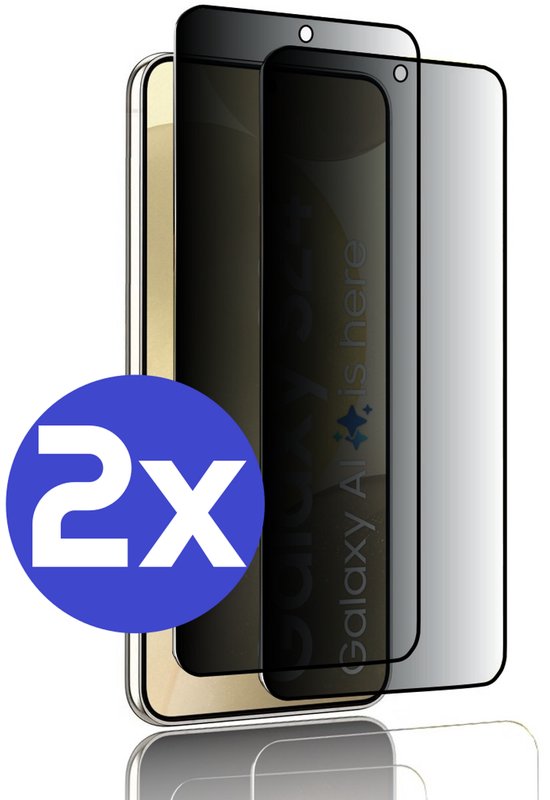 Privacy screenprotector Samsung S24 gehard glas 9H 2 stuks anti meekijken bescherming ArmorDrop