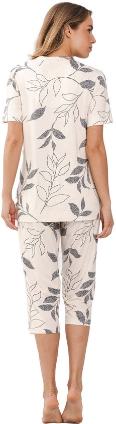Pyjama Pastunette Premium Leaf Shadows - Viscose - Beige/ Grijs - Taille 44