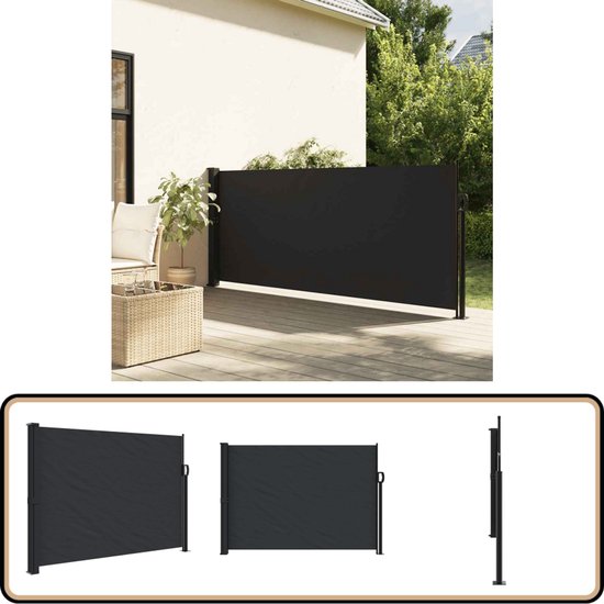 Vidaxl windscherm uittrekbaar 100x1000 cm zwart
