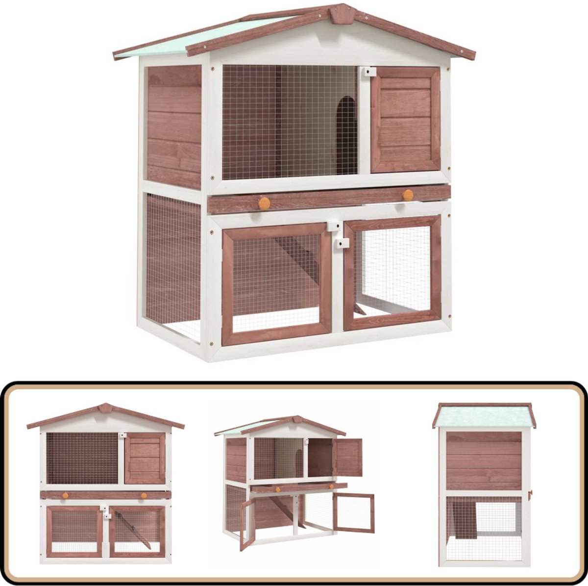 vidaXL Houten Konijnenhok – Weerbestendig Bruin Konijnenhok – Konijnenverblijf – Konijnenkooi – Buitenshuis Konijnen – Houthakkerij vidaXL Houten Konijnenhok – Weerbestendig Bruin Konijnenhok – Konijnenverblijf – Konijnenkooi – Buitenshuis Konijnen – Houthakkerij