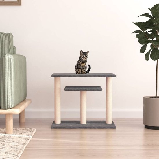 Kattenmeubel met sisal krabpalen 119 cm lichtgrijs