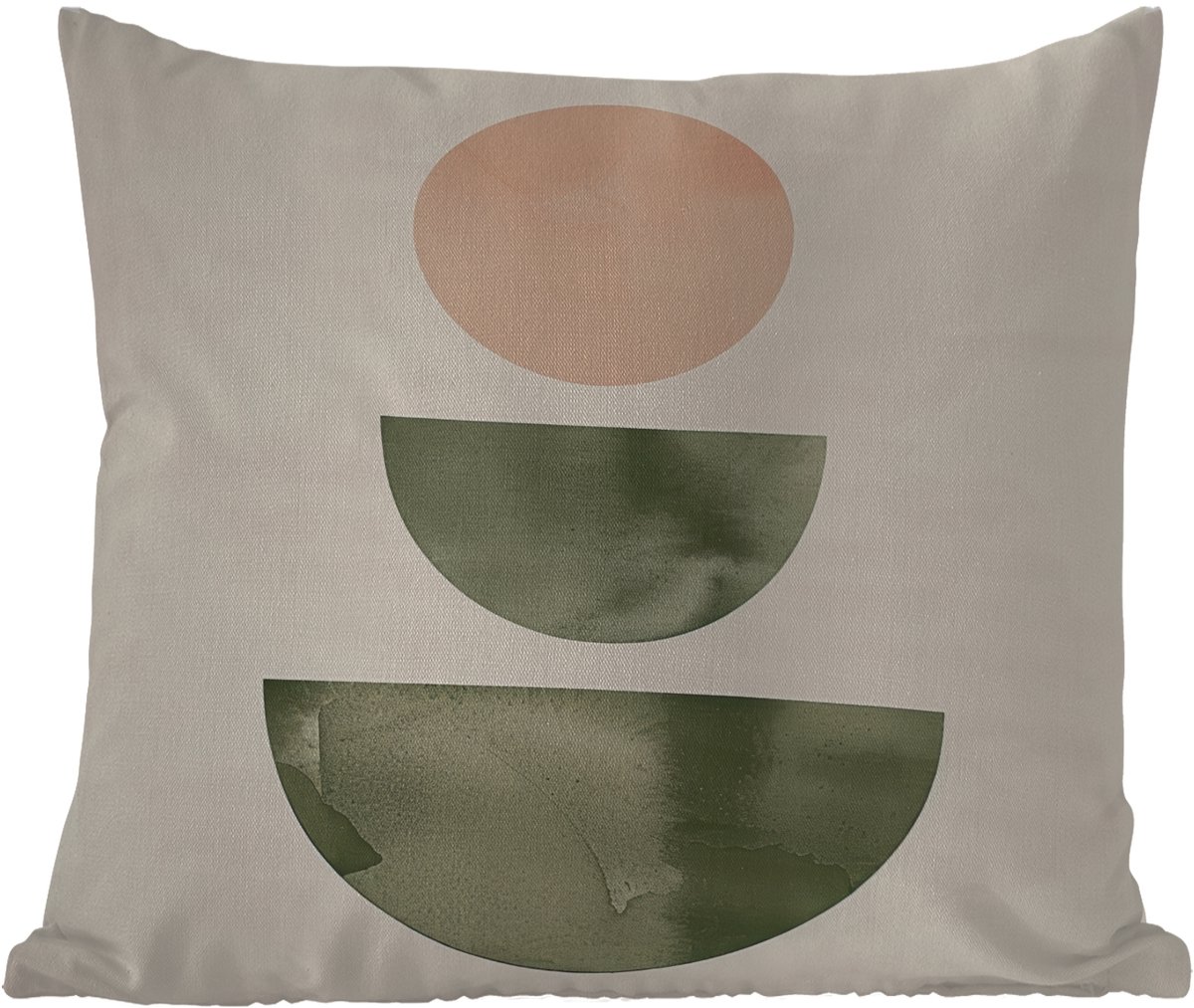 Buitenkussen Weerbestendig - Modern - Roze - Groen - Natuur - Geometrisch - Vormen - 50x50 cm