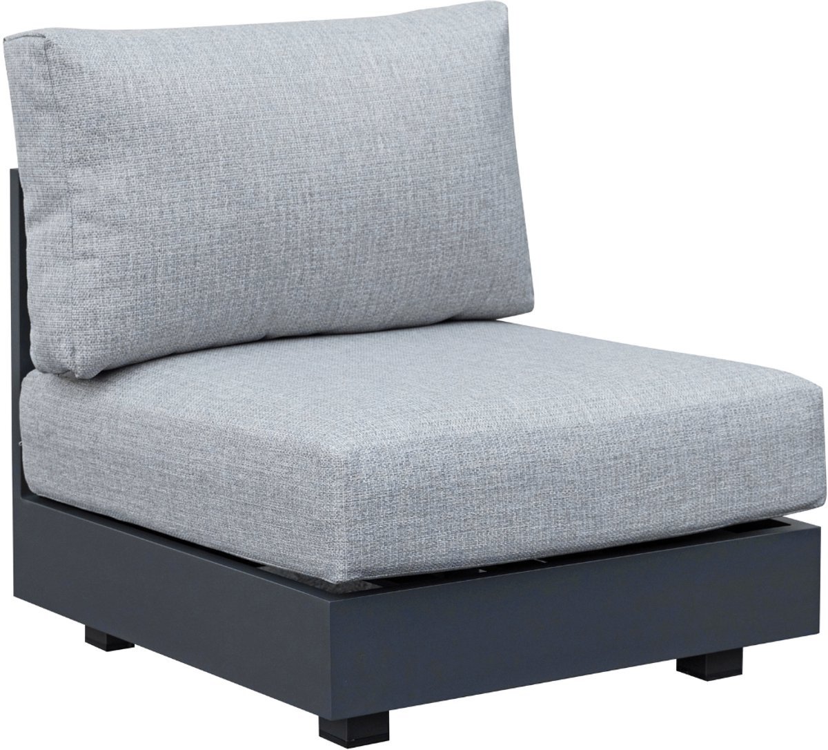 Middenelement Fosega | Loungestoel | Matt Black/Stone Grey | Aluminium