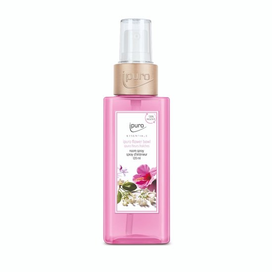 Ipuro Flower bowl Luchtverfrisserspray Roze Bergamot, Cederhout, Bloemen, Jasmijn, Lelie, Oranje - 120 ml