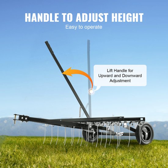 VEVOR Trekhark, 40-Inch Trekhark met 20 Verenstalen Tanden, Trekhark voor Atv'S Of Grasmaaiers, Trekhark met Handgreep voor Gazons In de Tuin van VEVOR — afbeelding 5