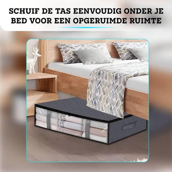 Somstyle 2x Opbergtas Onder het Bed - 60 x 44 x 12 CM - Opberghoes Dekbed - Kleding