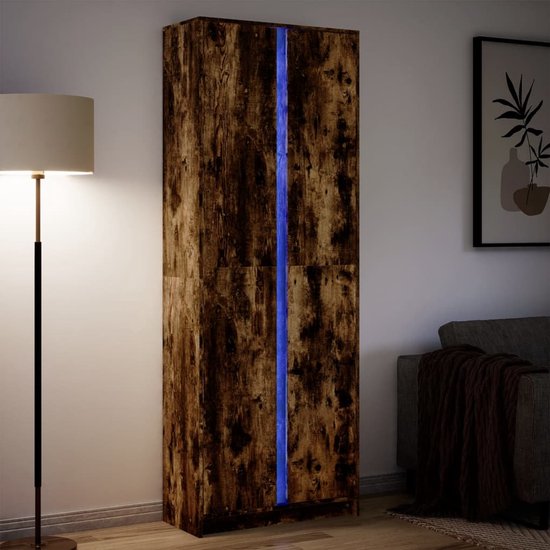 vidaXL Dressoir met LED, hout, Sonoma-eiken, 41,5 x 32,5 x