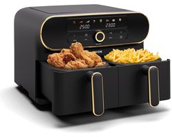 Klarstein Airfryer AuraAir Color Touch Heteluchtfriteuse - 2 Compartimenten 11L 1700W - 80-200°C 8 Programma's - voor Keuken - Touch Met BPA-Vrij - Heteluchtoven Frituurpan