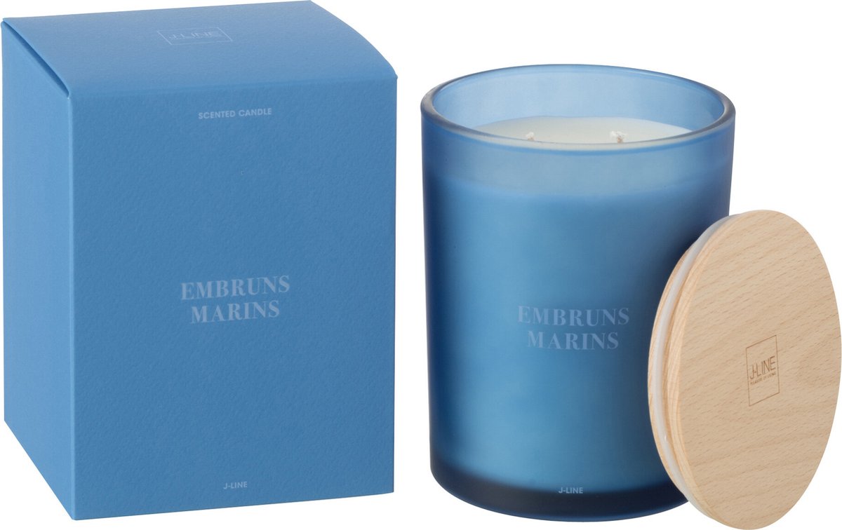 J-Line geurkaars Accords Essentiels - Embruns Marins - blauw - 52U