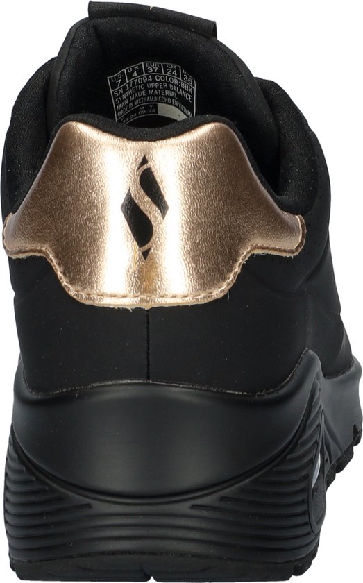 Skechers Uno - Gouden Air - Dames Sneakers - Zwart