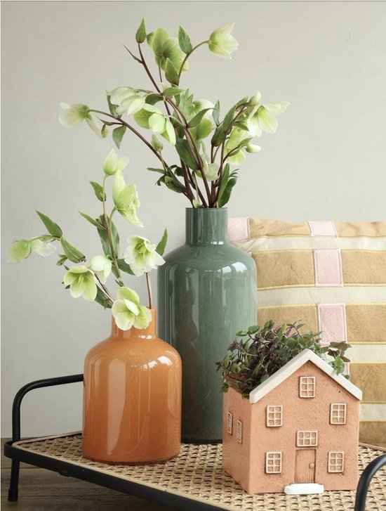 Maisons en pot Curaçao - Pots de fleurs colorés joyeux - Maisons colorées Curaçao - L 11,4 x L 10,7 x H 13 cm